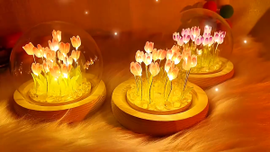 20 Tulip DIY Lampu Malam Led Tulip Malam Lampu Led Kamar Led Lampu Dekorasi Lampu Hias Kamar Tidur Cermin Dengan Bingkai Foto Cahaya