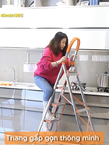 Thang Gấp Gọn Thông Minh bậc 3-7 Thang Chữ A Nhập Khẩu Thang Inox 304 Thang Nhôm Gia Đình Ninda tải trọng 150kg
