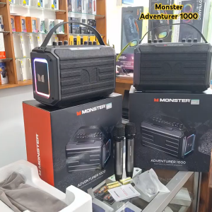 Loa Bluetooth/Loa trợ giảng hát Karaoke Monster công suất 80W Adventurer 1000 MS22141 ( phiên bản 2 Mic không dây )