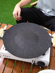 Korea Non-stick Grill Pan Smokeless Frying Pan Outdoor Camping Griddle Picnic Steak Flat Plate BBQ Pot Bowl Wok Cookware