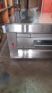 Meja Oven Meja Kaki Oven 1 Deck 2 Tray Siku Tebal 4 Roda Rem