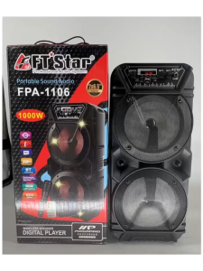 New Megapro FPA-1106 Dual Speaker Portable Multifunction Karaoke High-power Outdoor Wireless Bluetooth Mobile Karaoke Portable Home Free Wired Microphone