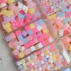 Manik Manik AB Kilap Mote Bulat Love Bintang Bear Candyland Series