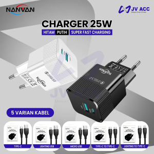 NANVAN NVN-PTC11 CHARGER 25W MICRO USB / TYPE TIPE C / 8 PIN PD SUPER FAST CHARGING FOR XIAOMI OPPO