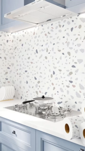 Zaman Now - Wallpaper Dapur Aesthetic / Wallpaper Lucu Anti Minyak / Wallpaper Sticker Motif Marmer
