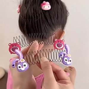 Sweetybayibayi Kids Hair Comb Cartoon Hair Comb Clip Girls Cute Broken Hair Tidying Kids Hair Clip Insert Comb Hair Card