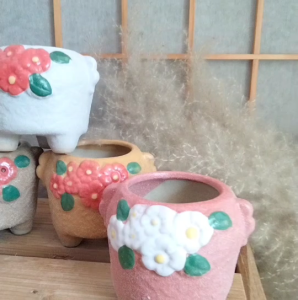 กระถางต้นไม้ดินเผา กระถางต้นไม้เซรามิค กระถางแคคตัส 2 นิ้ว กระถางเซรามิค มีรูระบายน้ำ ระบายอากาศได้ดี