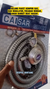 CAISAR PREMIUM Selang Paket Regulator Cocok Utk Tabung Ga 3kg 12kg Bright Gas PE 1