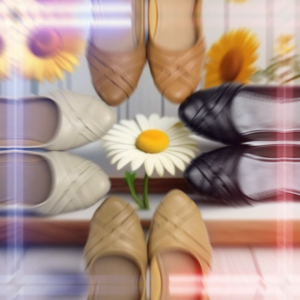 Sepatu Flat Wanita Elegan Motif Kucai Kulit PU Warna Solid Gaya Korea