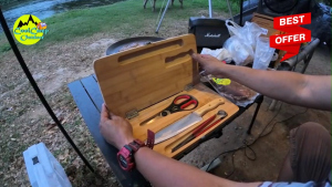 ชุดเขียง Chanodug พร้อมอุปกรณ์ครบชุด (มีด+กรรไกร+ที่คีบอาหาร) พับจัดเก็บง่าย พร้อมกระเป๋าจัดเก็บ พกพาสะดวก