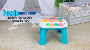 โต๊ะกิจกรรมเด็ก มีดนตรีและเกมมากมาย พร้อมคีย์เปียโน นาฬิกาและเพลงกล่อมนอน 368-24B