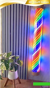 ไฟหมุน ร้านเสริมสวย ไฟหมุน led ไฟหมุนบาร์เบอร์ ไฟร้านตัดผม เสาไฟLED hair salon