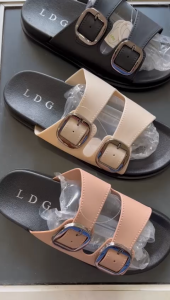 sandal slop wanita jelly karet tali dua motif gesper tebal 4CM ! LDG 8737