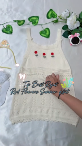 Koleksi Pakaian Anak Perempuan Korea: Dress Bunga Merah Musim Panas