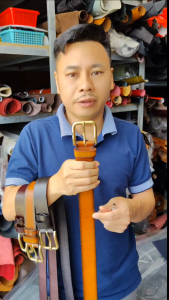 Thắt lưng da trâu màu đen - Da bò thật 100% - Bảo hành 5 năm - Thương hiệu Longdo Leather - TL02