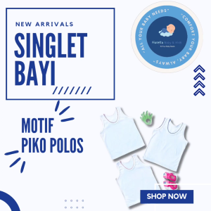Singlet Bayi Kaos Dalam Anak Katun Piko Polos Isi 3 Pcs atau 6 Pcs