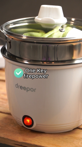 Dreepor Mini Rice Cooker Mini Dormitory Electric Cooker 1.8L Multi-Function Cooker Non-Stick Inner Pot With Steamer
