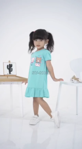 SV-Daster anak perempuan ruffle polos 2 - 6 tahun