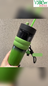 Bình giữ nhiệt ly giữ nhiệt cao cấp inox 304 hình đôi 680ml VBC-AX-2379 tặng ống hút dây đeo VBCare