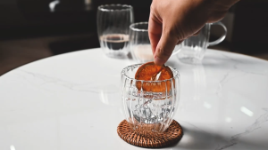 [EZY4LIFE] Pumpkin Mug Double wall Glass Cups Milk Tea Transparent Heat Resistant Cups 250/350/450ml