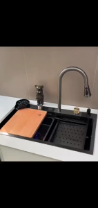 SUS304 Wastafel Dapur Hitam Multifungsi Wastafel Dapur Stainless Steel Bak cuci piring Mewah Ketebalan 3.0mm Set Wastafel Dapur Dengan Keran Tarik Wastafel Mewah Besi Tahan Karat - Lazada