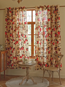 Purple Green Blue Butterfly Curtain with 6 Ring 1PC 7ft 130*220cm for Window Cotton Kurtina Sale Good Quality Window Treatment House Decoration Home Living COD