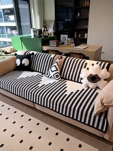 1/2/3/4/Cotton combination sofa cover/Floral pattern seat cushion/Back cushion/Backrest armrest pad —WanTong