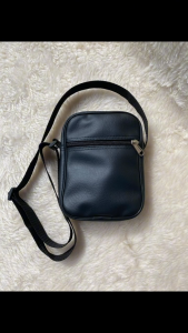 Men Small Bag Mini Messenger Bag Womens Simple Sling Bag Plain Crossbody Bag Leather Body Bag Black Crossbody Bag