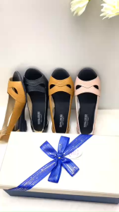 GIÀY nữ hở mũi da thật đế xuồng BINNA-18 giày da mềm êm chân đế chống trơn trượt phối đồ công sở đẹp