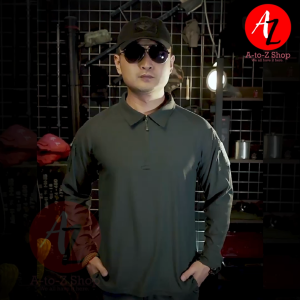 ASIAON Avatar Tactical Combat Long Sleeve Toray Fabric Lightweight Elastic Polo Longsleeve T-Shirt for Extreme Sports