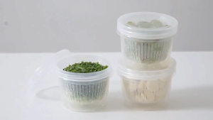 ECOWARE Airtight Round Drain Sealed Box Ginger Garlic Onion Airtight Food Container Kitchen Storage Bekas Bawang葱姜蒜沥水保鲜盒