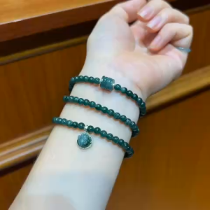 vòng tay nữ dáng chuỗi ngọc lam ngọc tự nhiên mix charm hồ ly lam ngọc bọc bạc đồng điếu lam ngọc tự nhiên vip vòng tay đá phong thủy trang sức thiết kế đủ hóa đơn thẻ bảo hành