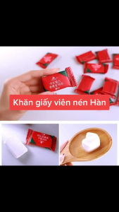Bịch 20 khăn giấy nén hình viên kẹo - Khăn đa năng du lịch Hàn Quốc dùng 1 lần