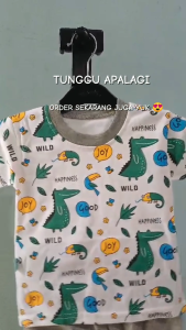 Setelan baju bayi anak laki laki motif karakter CROCO WILD /usia 3bln sampai 18 bln.