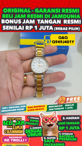 Jam Tangan QnQ Q949 J401Y Wanita Original & Stainless Steel