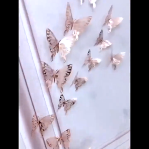 12PCS Stiker Dinding Kupu Kupu Stiker Seni Tekstur Logam 3D DIY Hiasan Dinding Kupu Kupu/ Kupu Kupu Hiasan Dinding