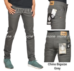 Celana Chino Panjang Jumbo Pria Stretch In One Chinos Bigsize Hijau 36-46