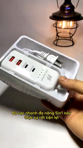 Bộ Sạc Nhanh 66W Đa Năng 5 Trong 1 Ngắt Tự Động Bảo Vệ Thiết Bị Sạc 5 Thiết Bị 1 Tương Thích Cao