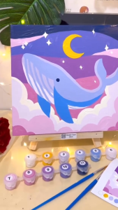 Paint by Numbers KIT - Whale Series 20x20cm