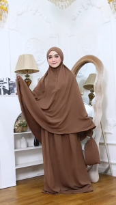 Mukenah Cringkel Resleting Gaza oleh KASUARI HIJAB