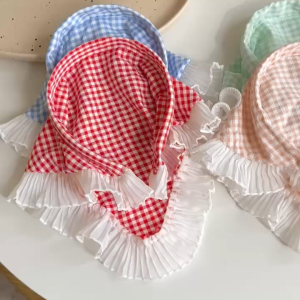 Summer headband style headscarf Korean style sweet girl heart triangle scarf hair accessories