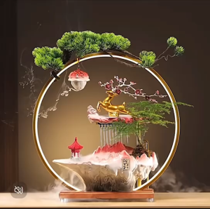 !!รุ่นใหญ่!! โคมไฟน้ำตกกวางทอง เสริมฮวงจุ้ย ราบรื่นสงบสุข ค้าขายร่ำรวย โคมไฟน้ำตกหงส์คู่ รักอันเป็นนิรัน