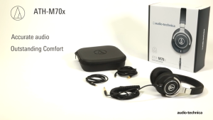 Audio-Technica ATH-M70X Closed-Back Dynamic Professional Studio Monitor Headphones Black