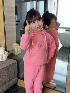 pandu ชุดไทยเด็กหญิง ชุดเด็กผู้หญิง เด็กผู้หญิง ชุดฤดูหนาว เสื้อกันหนาวคลุมด้วยผ้า ชุดเด็กเล็กสองชิ้น