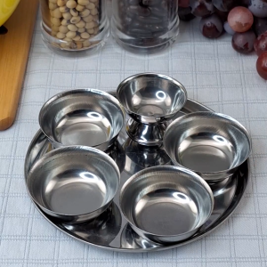ชุดข้าวพระกลมสเตนเลสยักษ์ - ผ่านศูนย์กลางถาด 15 ซม.-เครื่องครัวตราสมอ