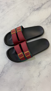 Slide Sandal Model Hush Puppies Selop Pria Men Slip On Premium Quality Size 39-44 - Maroon