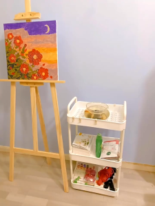 Removable Trolley Cart Organizer 2/3/4-Tier Plastic Utility Cart with Handle Wheels