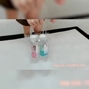 10PCS Plastic Transparent Gift Bag PVC Material Tote Bag Reusable Handle Bag Childrens Day Gift