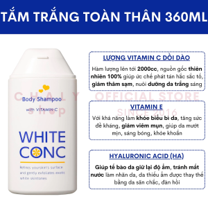 Sữa tắm trắng da toàn thân White Conc Body Shampoo 360ml Nhật Bản