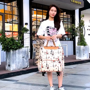 SOFTHOME Oxford Large Hand Waterproof Luggage Duffle Bag 20 Inch Travel Bag Universal Wheels Trolley Bag